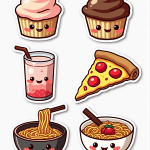 Food Art & Mini Characters - Sticker Sheet v5